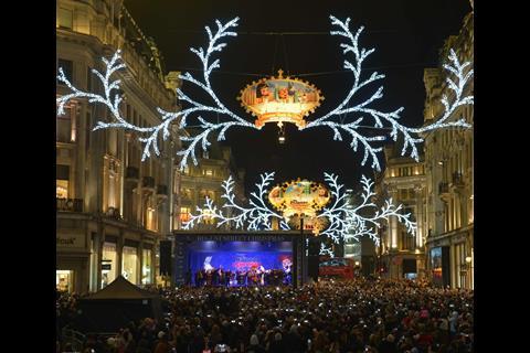 Regent Street triggered the count-down to Christmas when it switched on its lights at the weekend on Saturday